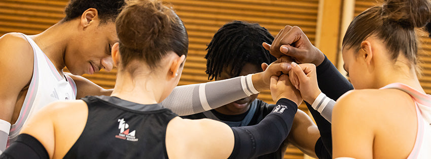 Joueurs avant un match de basket