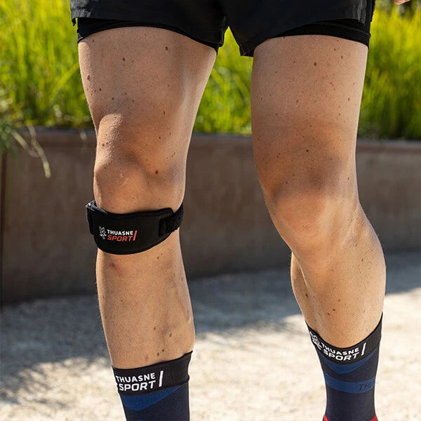 Bandage rotulien sur un coureur