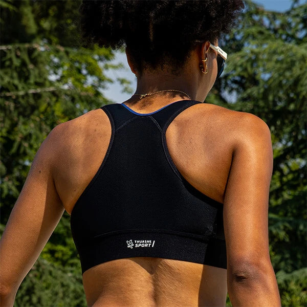 Brassière de sport maintien fort Eazip Evolution 2.0 vue de dos en running