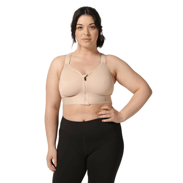 Brassière de sport femme zippée maintien fort Thuasne EAZ’IP EVOLUTION Chair